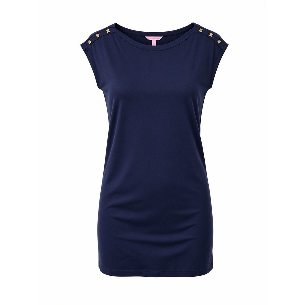 Lilly Pulitzer Size Small Pima Cotton Navy Pullover Coastal Minimalist Dress